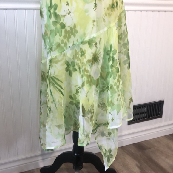 Y2K / 90’s green floral cowl neck formal dress - Picture 3 of 5